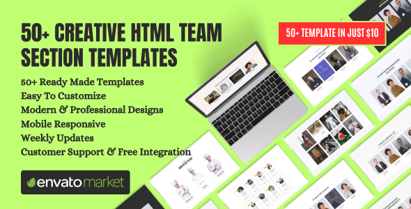 Creative HTML Team Section Templates