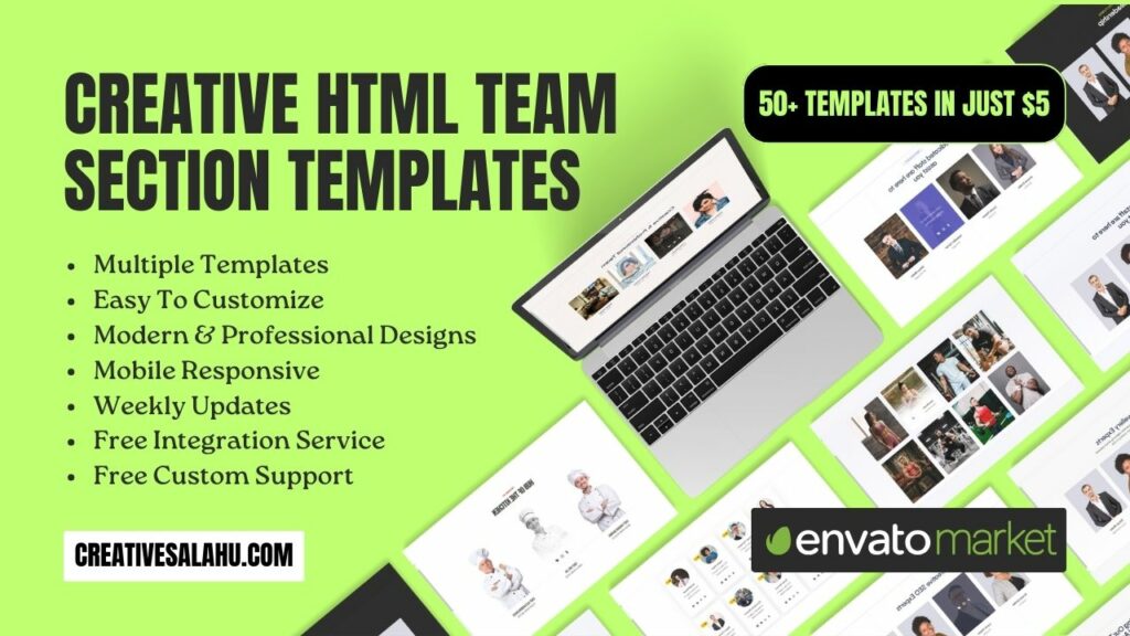 Introducing Creative HTML Team Section Templates The Ultimate Solution for Showcasing Your Team