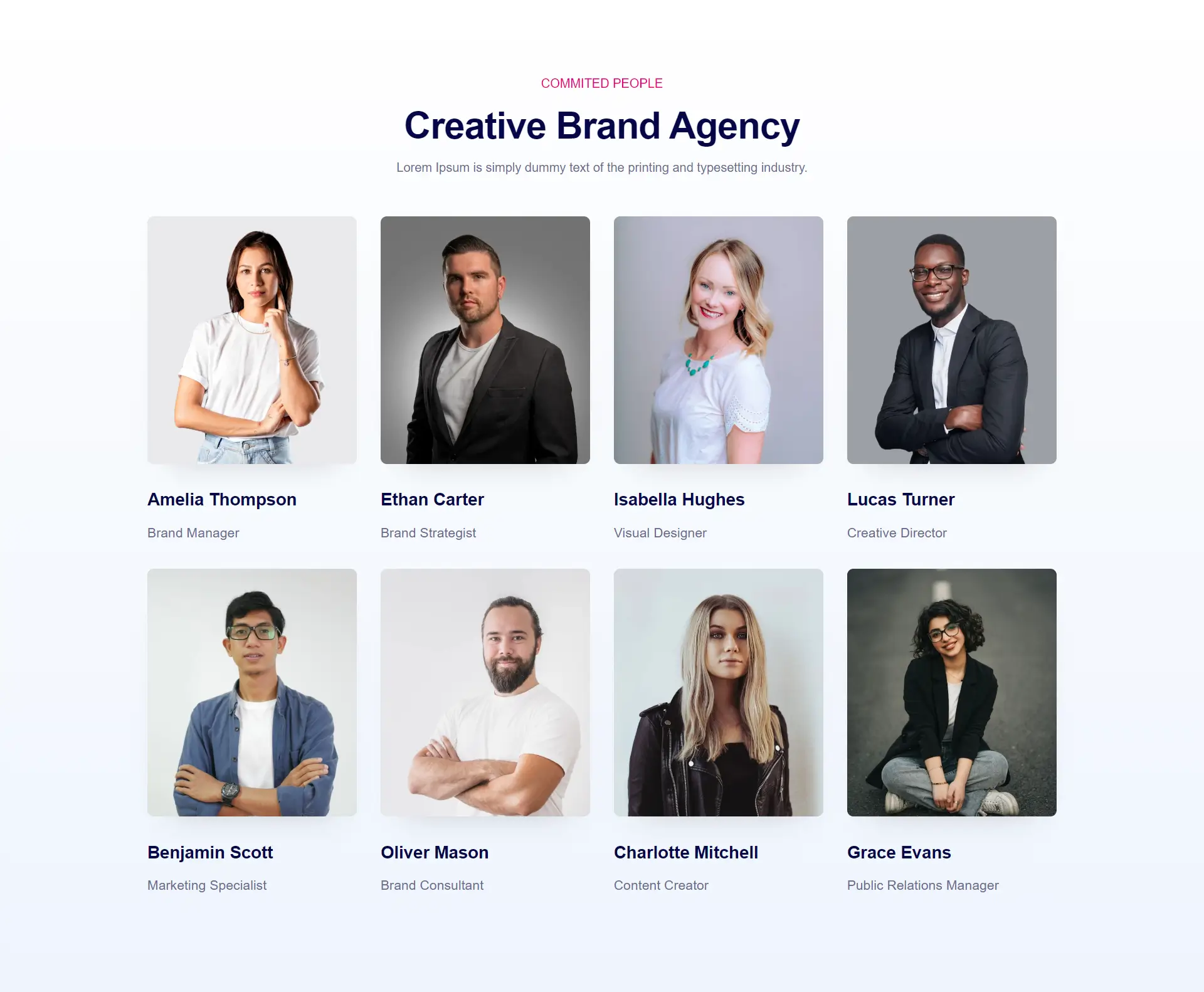 Creative Branding Agency Team Section Template