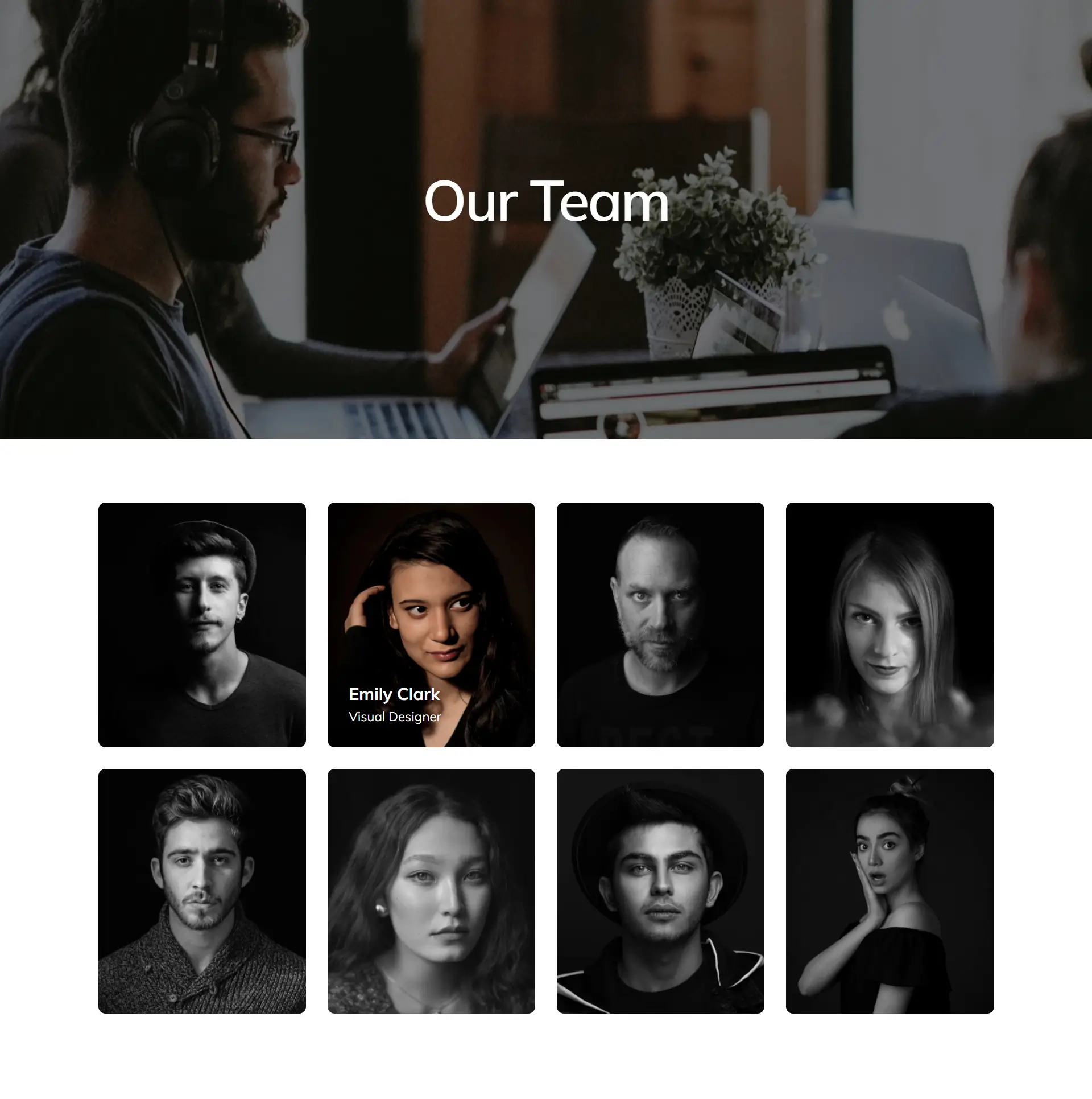 Creative Design Studio Team Section Template