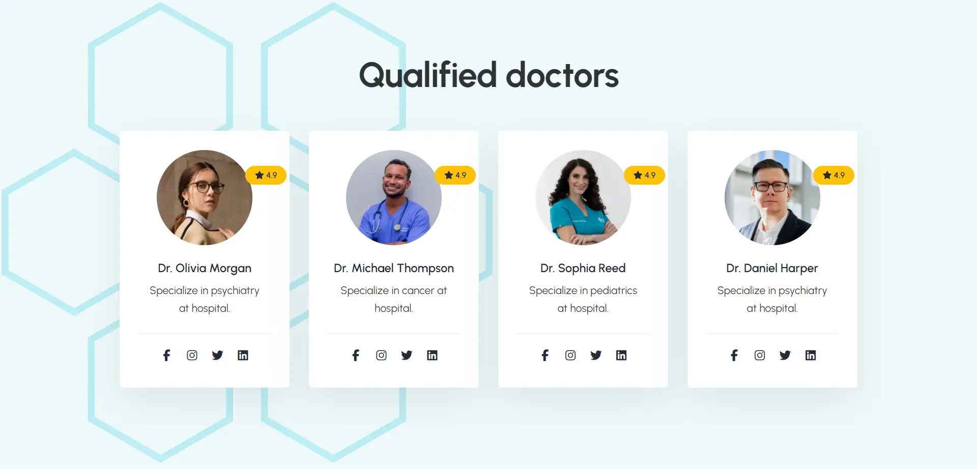 Creative Doctors Team Section Template