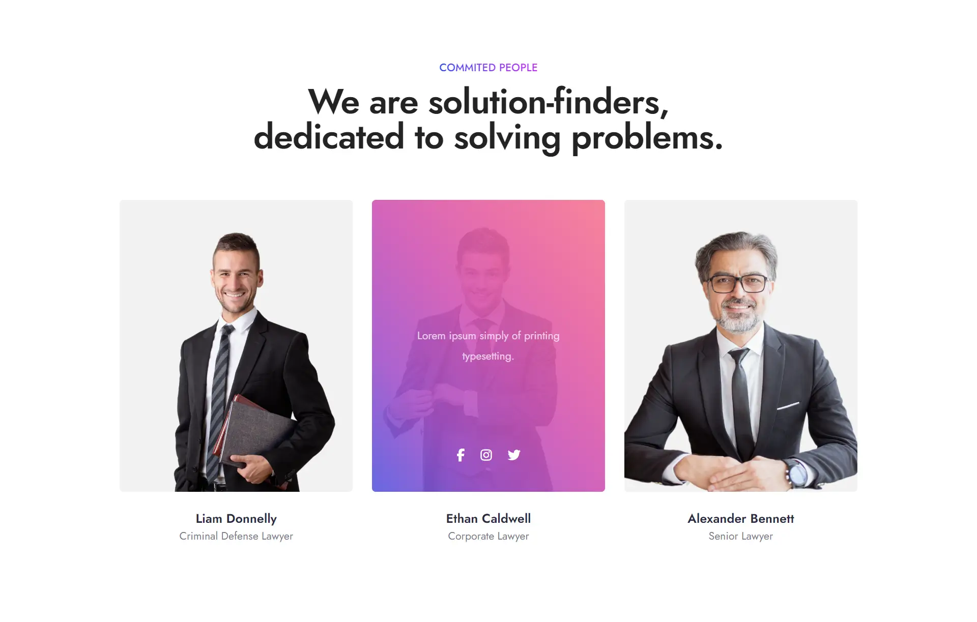 Creative Lawyer Team Section Template