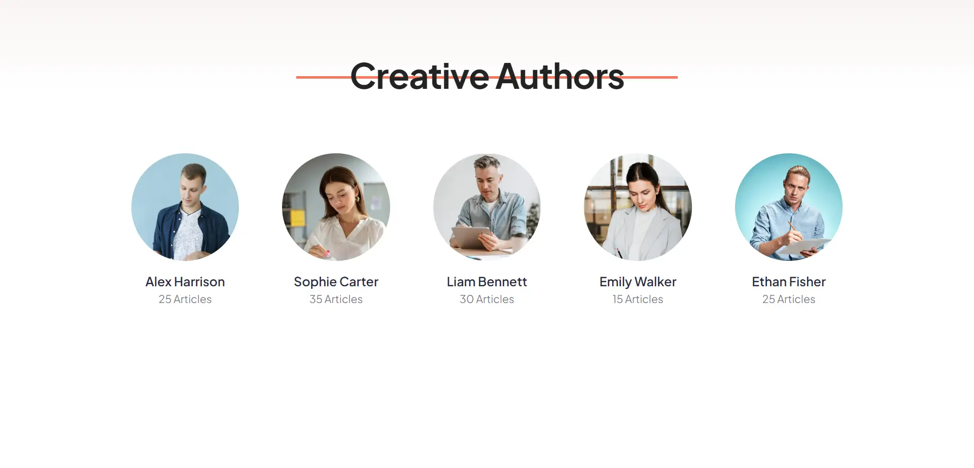 Creative Magazine Author Team Section Template