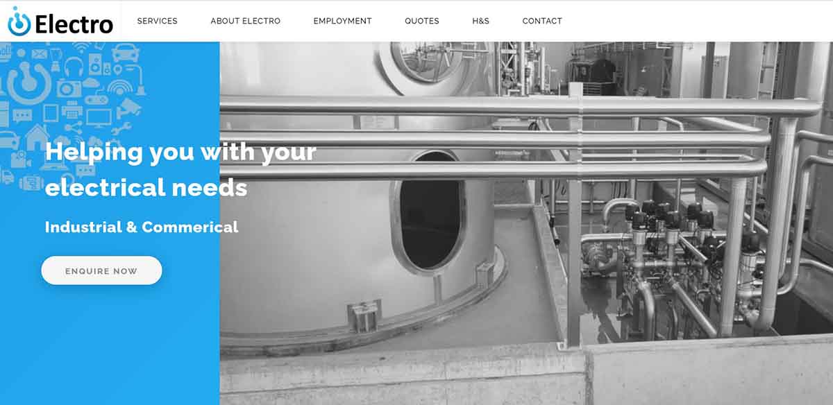 Electro - Commercial & Industrial Electricians | Custom Website