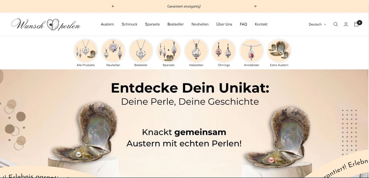 Wunschperlen | Ecommerce Website