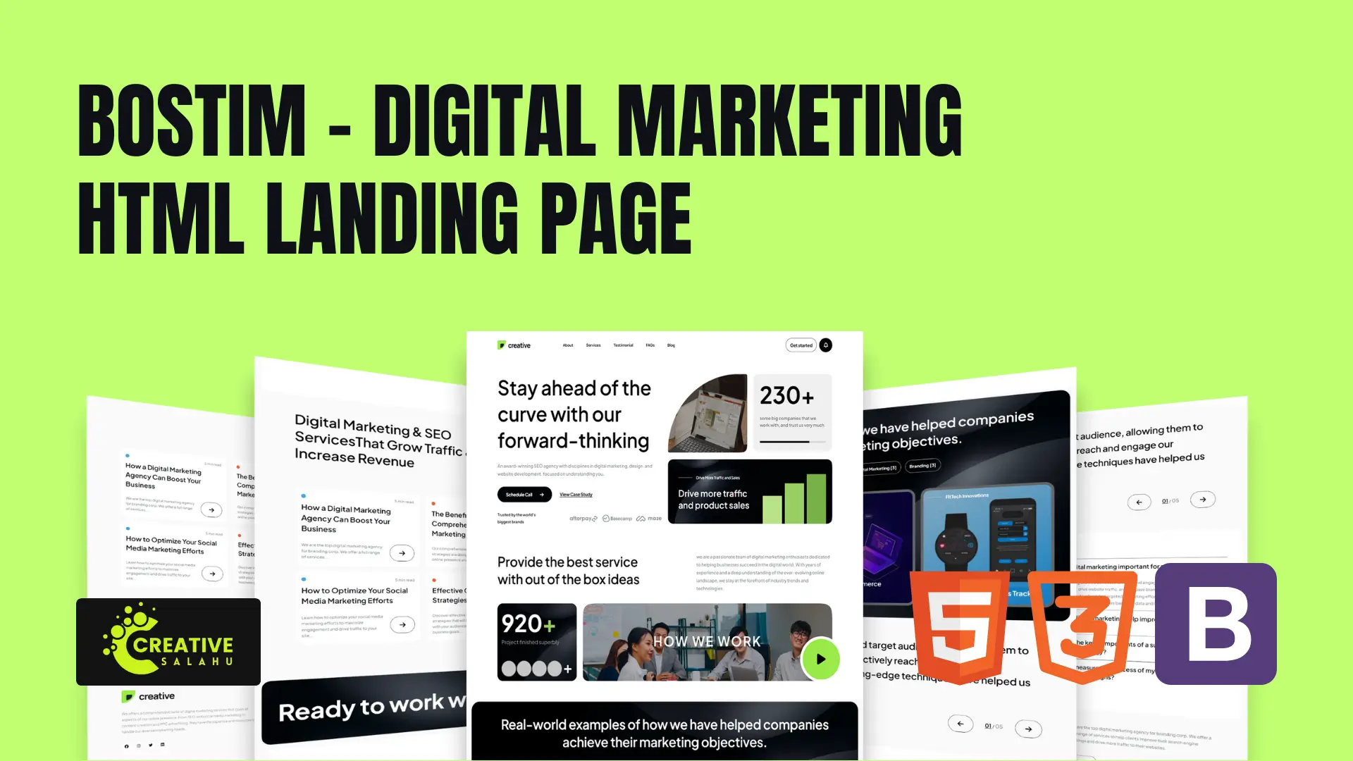 Bostim - Creative Digital Marketing Agency HTML Landing Page