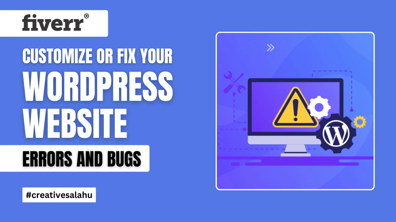 Customize or fix your wordpress website errors and bugs