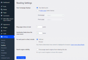 Changing the Page Type to a Blog Layout in WordPress