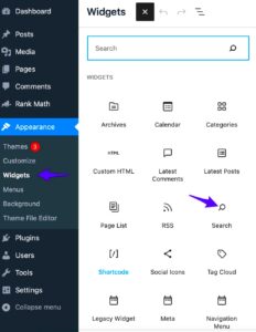 Is a Search Bar Considered a Widget in WordPress?
