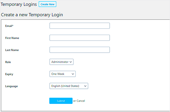 How to Create Temporary Login for WordPress No Passwords