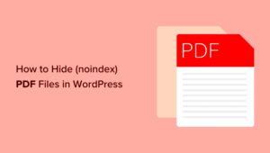 How to No-index a PDF in WordPress