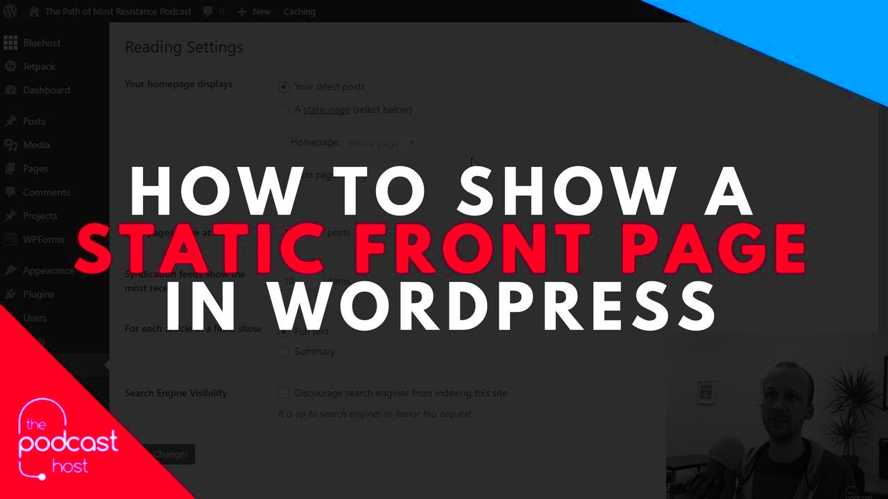 How to Show a Static Front Page in Wordpress  YouTube