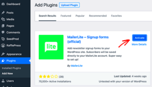 Mailerlite Classic Popup Plugin for WordPress to Increase Engagement
