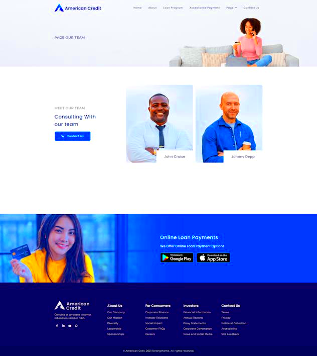 Accept Credit  Financial Services Elementor Template kit WP Template 