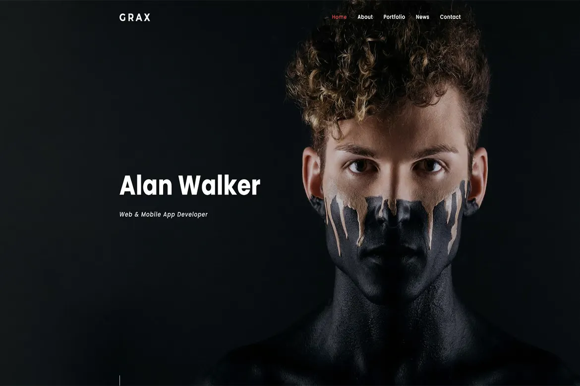 Grax - Creative Personal Portfolio Template | Free Download