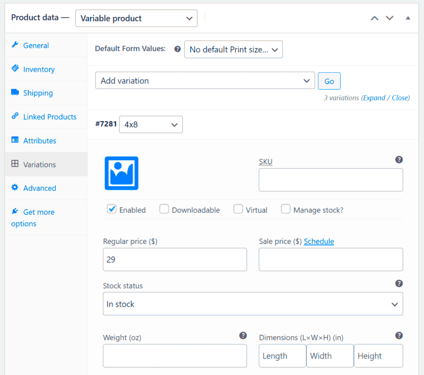 How to set up WooCommerce product variations