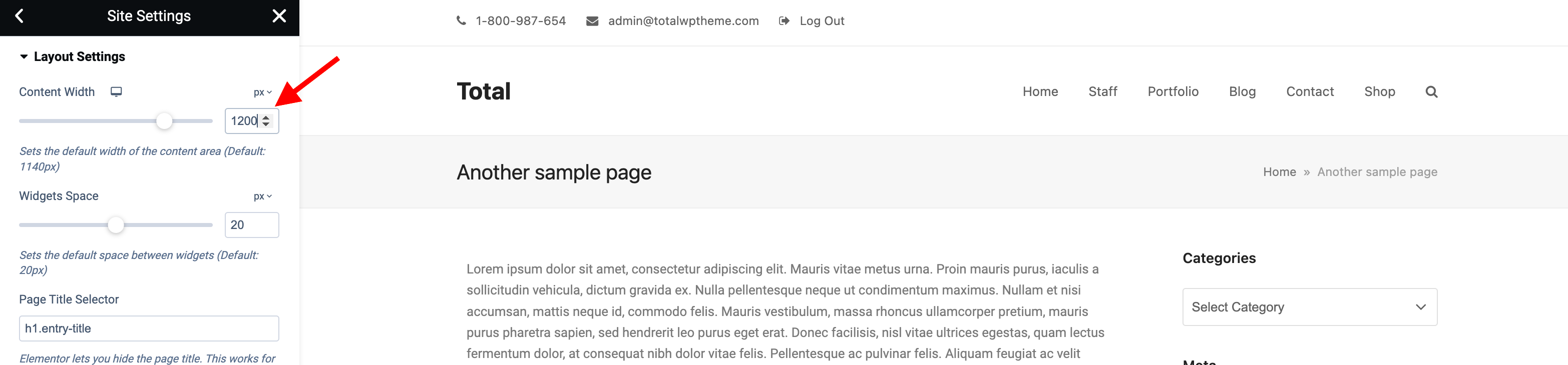 Elementor Site Width Setup  Total WordPress Theme