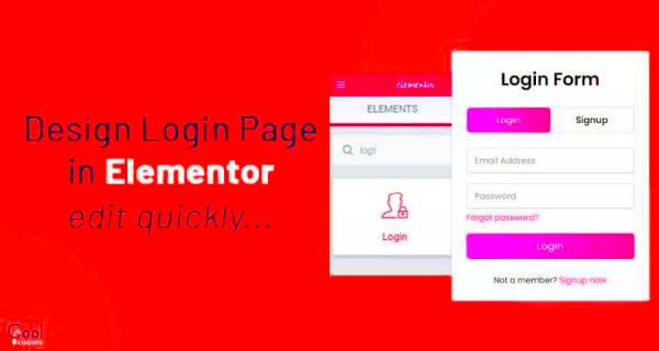 How to create a stylish login page using Elementor