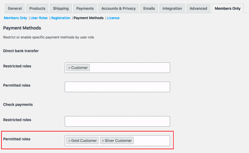 WooCommerce rolebased payment methods no coding required