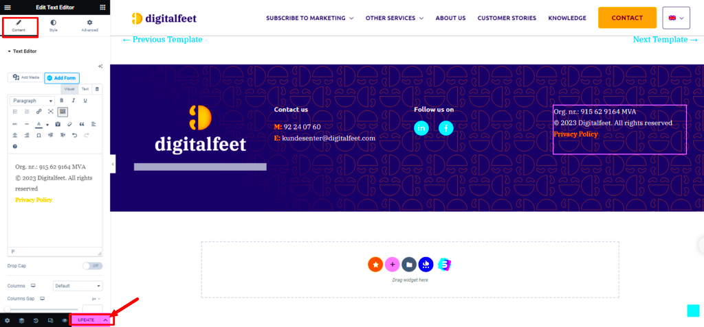 How To Edit Footer Information With Elementor  Digitalfeet