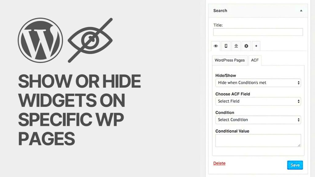 How to Show or Hide Display or Remove Widgets on Specific WordPress