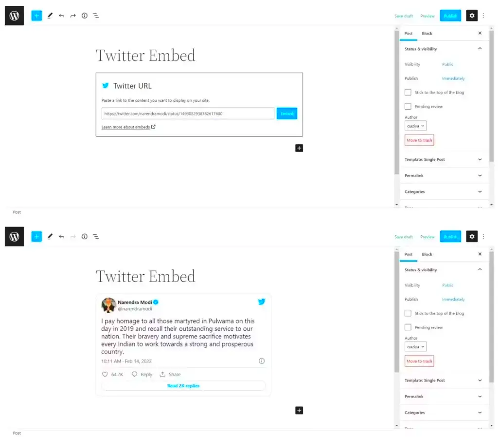 How to Embed Tweets in a WordPress Post or Page