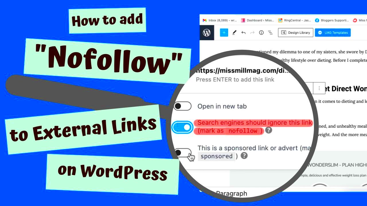 How to Add Nofollow to External Links in WordPress 2022  YouTube