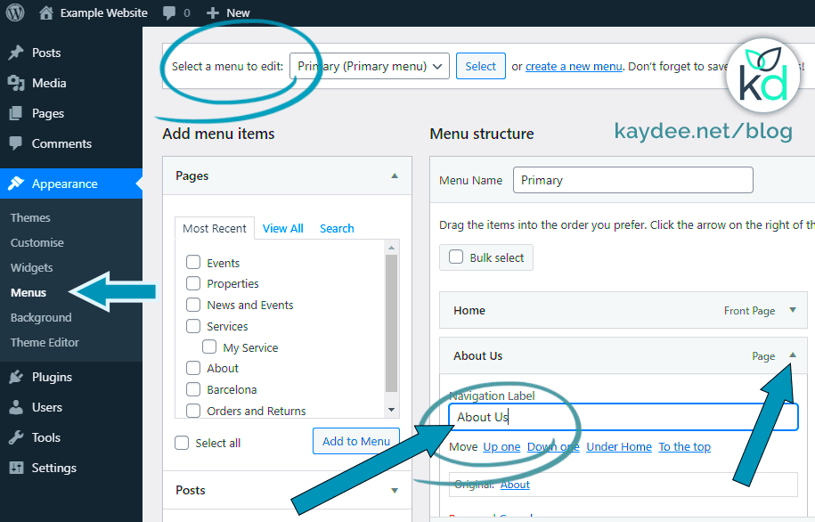 Edit a page name in WordPress  change a title URL and menu