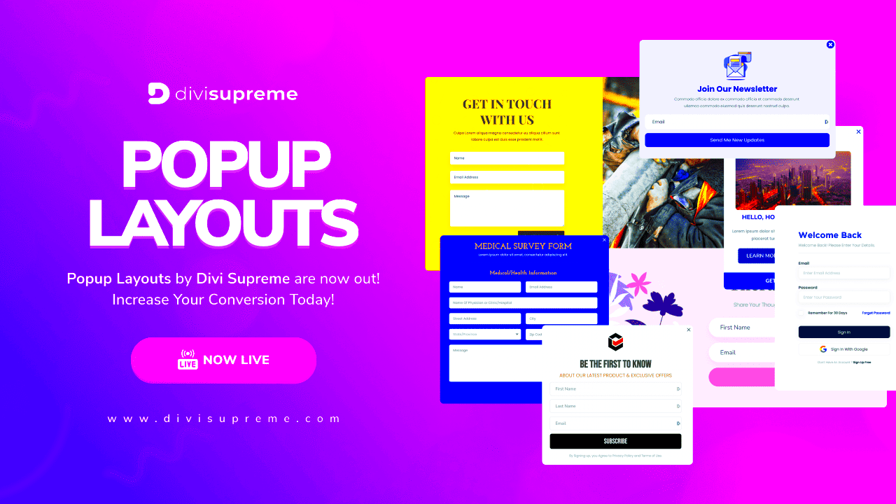 10 Divi Popup Layouts  Divi Supreme