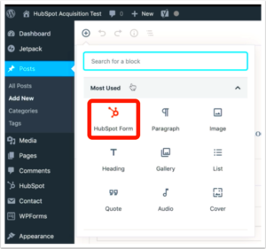 Adding HubSpot Forms Auto-Populated with WordPress User Data