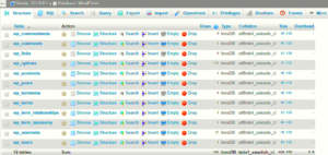 Types of Default Tables in a Standard WordPress Installation