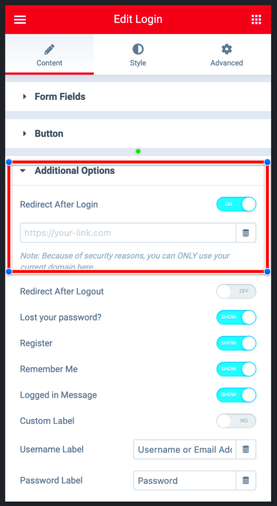 Elementor Login Form  redirect after login to current page  Issue