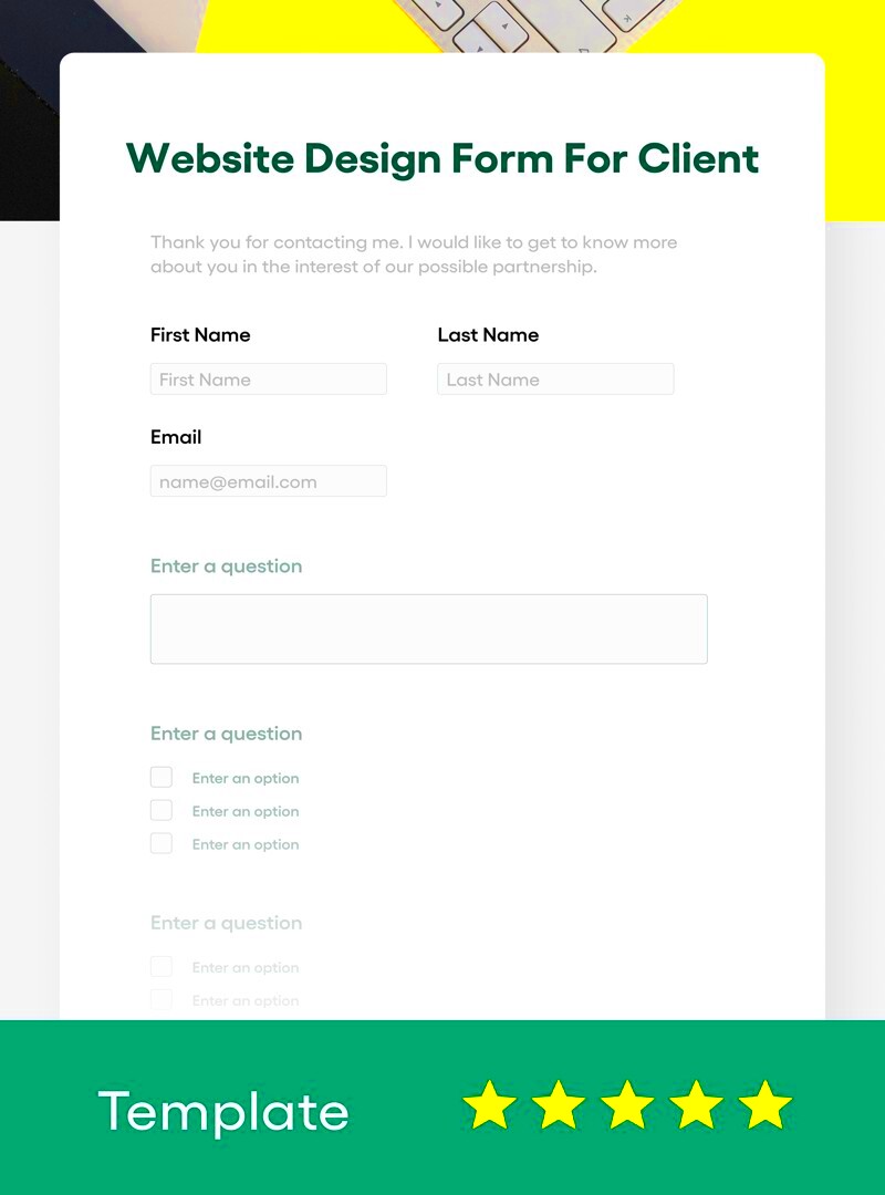 Website Design Form For Client Template FREE  2023 Updated  Bonsai