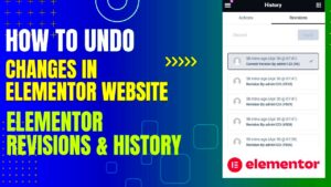 How to Undo Changes in Elementor