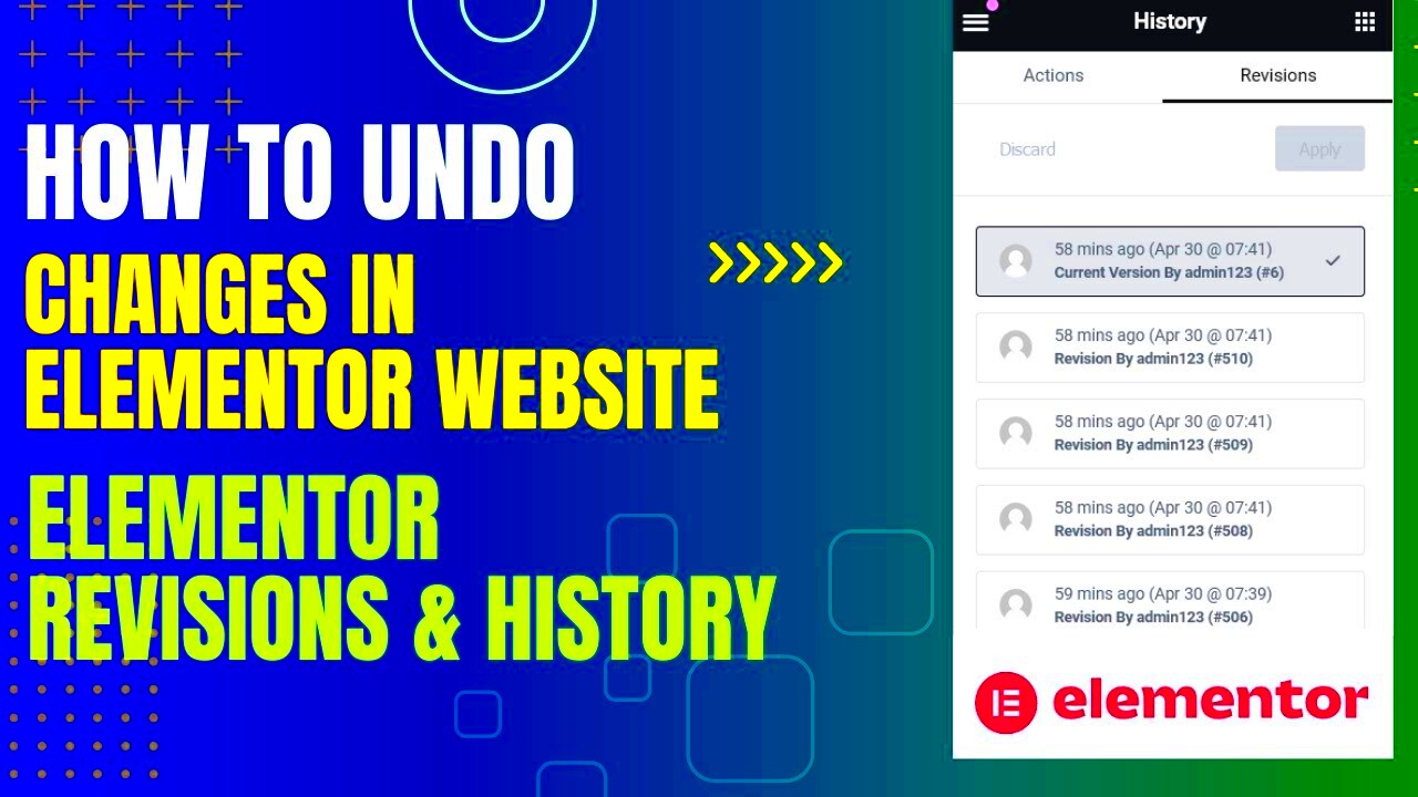 How To Undo Changes In Elementor Website  Elementor Revisions