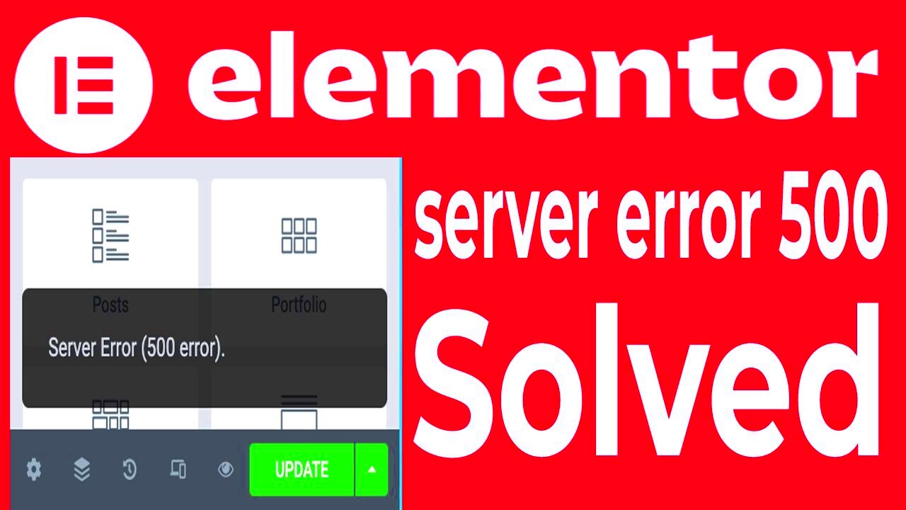 Elementor server error 500 when saving problem solved elementor